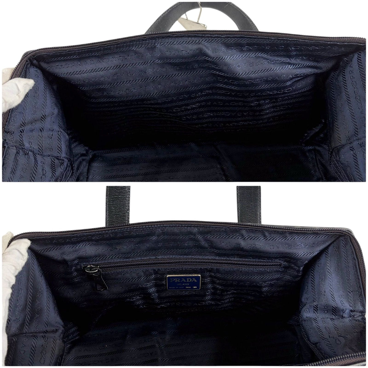 Prada Triangle Logo Key Ring Mini Boston Bag Top Handle — view 8
