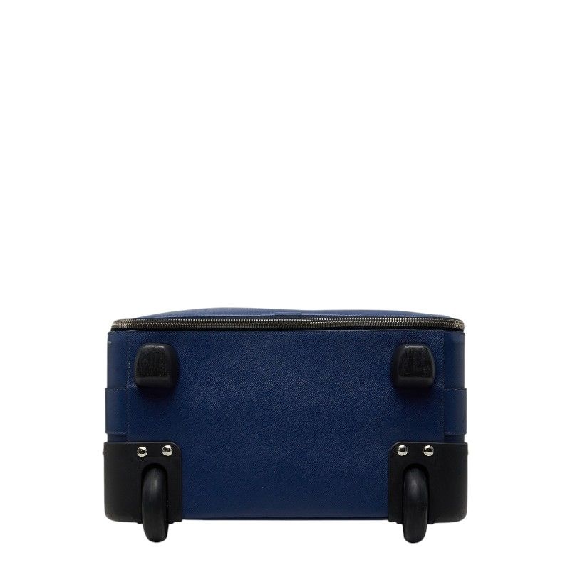 Prada Saffiano Travel Bag Suitcase Blue Leather — view 3