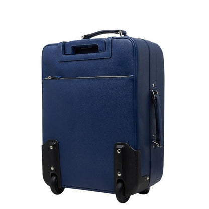 Prada Saffiano Travel Bag Suitcase Blue Leather — view 2