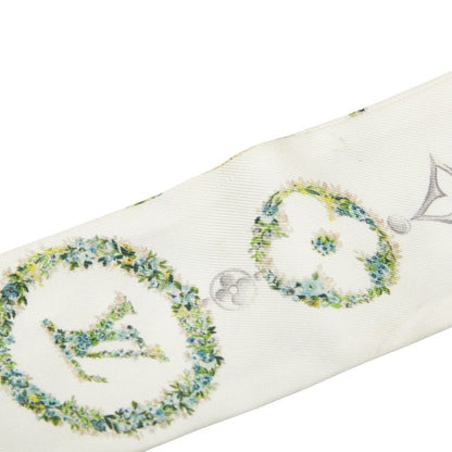 Louis Vuitton Bandeau BB Monogram Flower Twilly Scarf White Silk — view 3