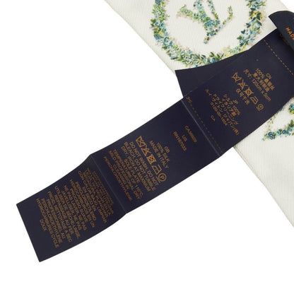 Louis Vuitton Bandeau BB Monogram Flower Twilly Scarf White Silk — view 7