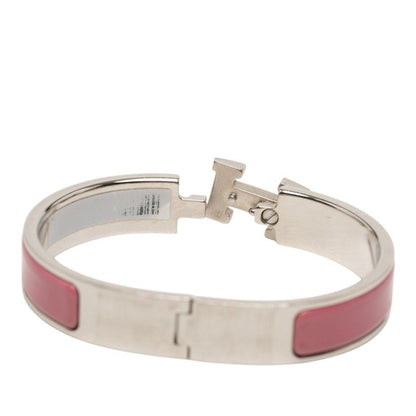 Hermes Clic H PM Bracelet Silver Pink Metal Enamel — view 5