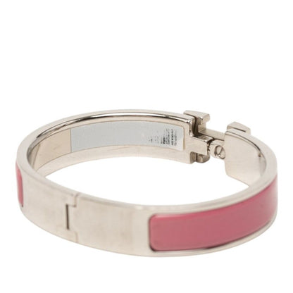 Hermes Clic H PM Bracelet Silver Pink Metal Enamel — view 4