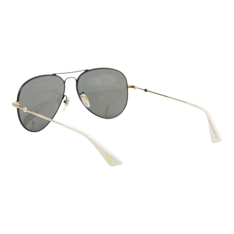 Gucci Interlocking G Bumblebee GG Teardrop Double Bridge Sunglasses Black Gold — view 2