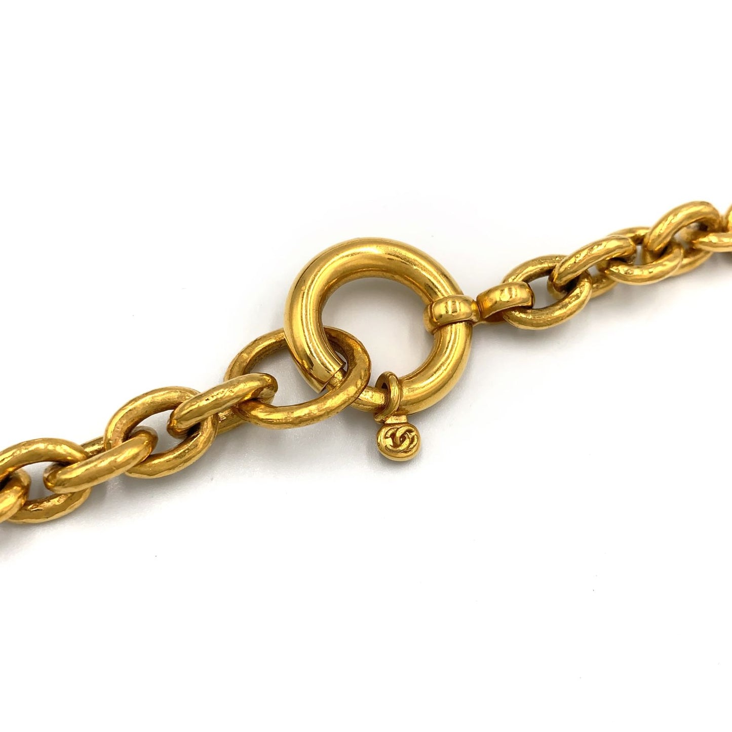 Chanel CC Logo Gripoix Glass Green Gold Red Necklace — view 6