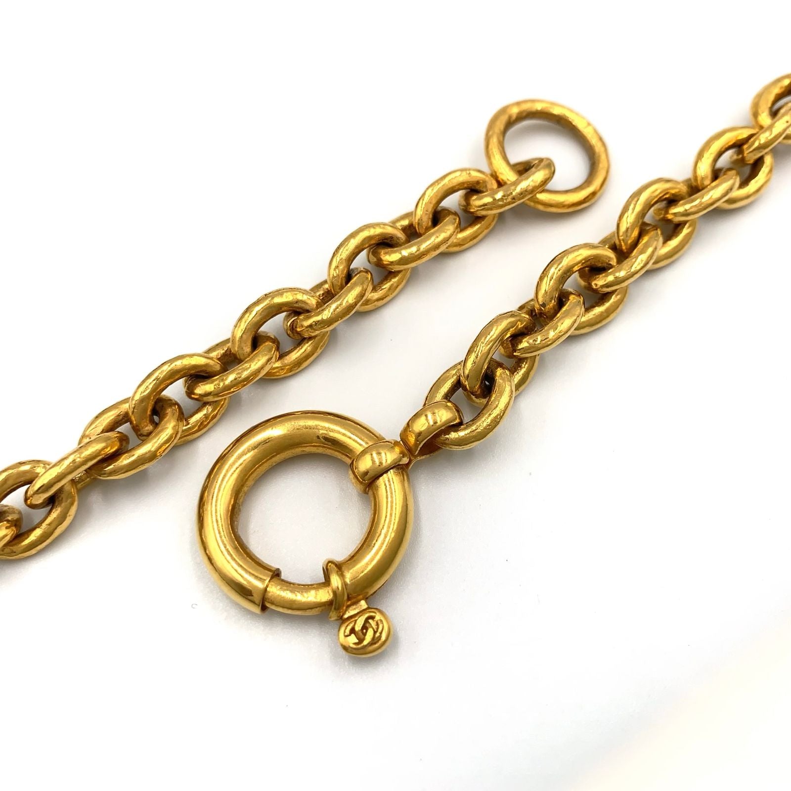 Chanel CC Logo Gripoix Glass Green Gold Red Necklace — view 7