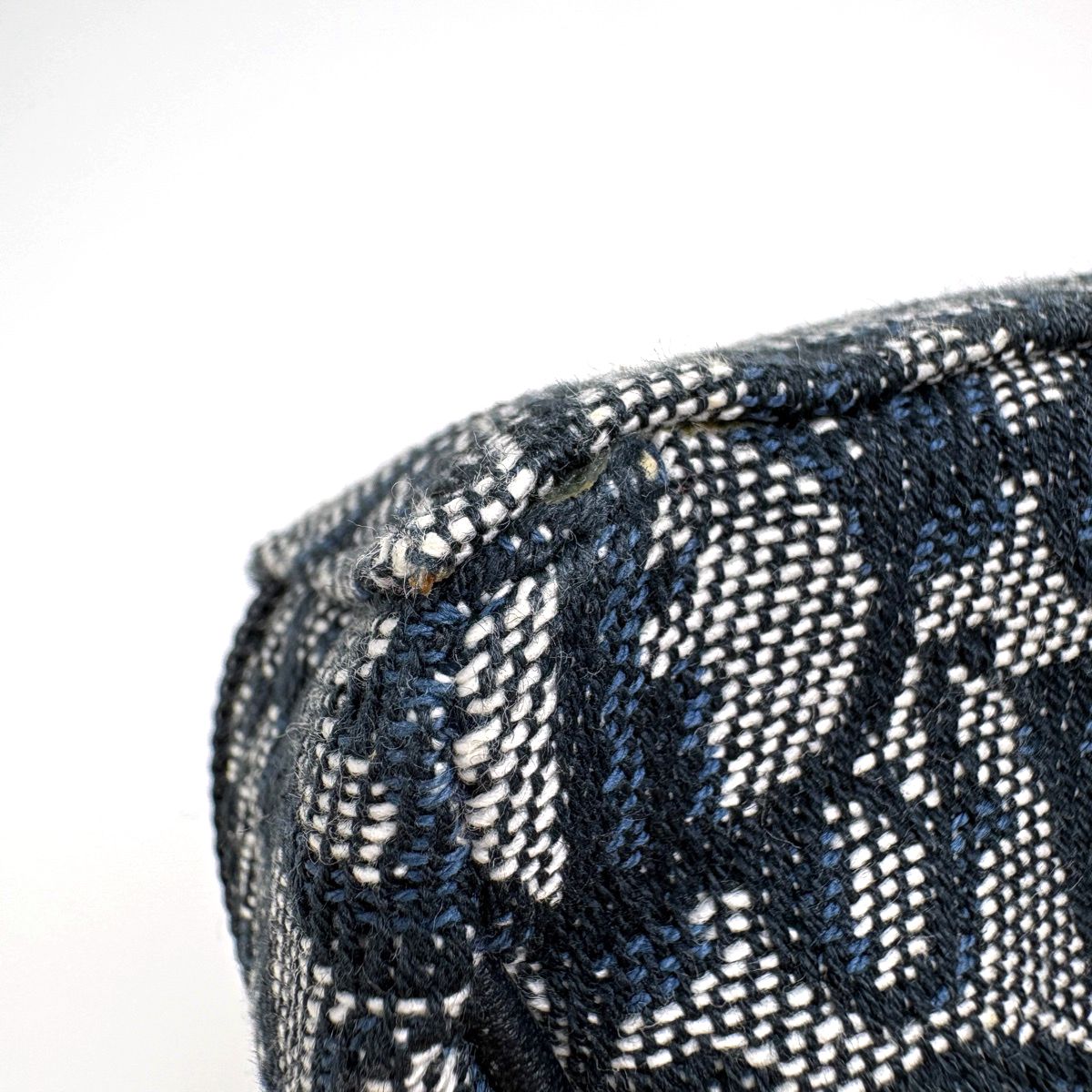 Dior Trotter Pattern Saddle Pouch Canvas Navy — view 4