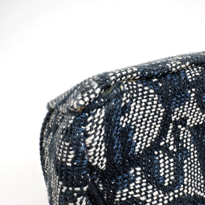 Dior Trotter Pattern Saddle Pouch Canvas Navy — view 4
