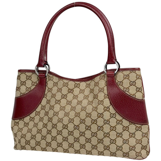 Gucci GG Pattern Tote Bag Canvas Beige