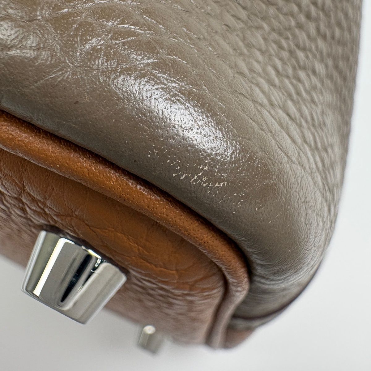 Hermes Picotin Lock Casaque PM Mini Bag Bicolor Taurillon Clemence Etoupe Gold — view 6