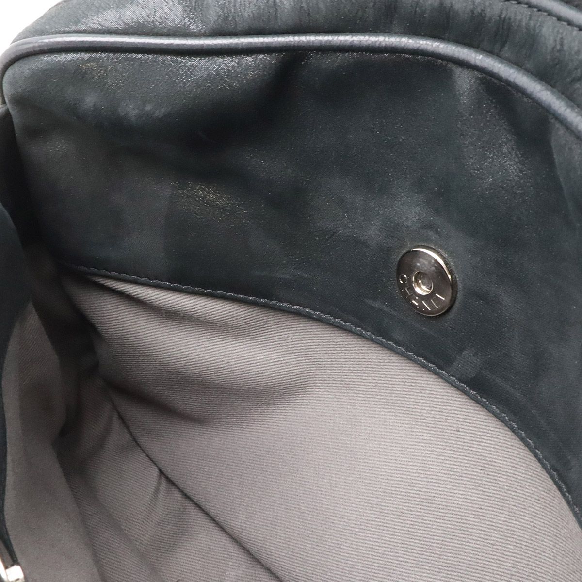 Chanel Wild Stitch 2-Way Chain Shoulder Bag Sparkle Leather Lame Black Silver — view 8