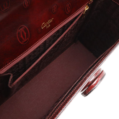 Cartier Happy Birthday Handbag Flap Bag Patent Calfskin Patent Leather Bordeaux — view 6