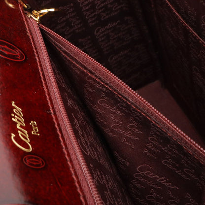 Cartier Happy Birthday Handbag Flap Bag Patent Calfskin Patent Leather Bordeaux — view 8