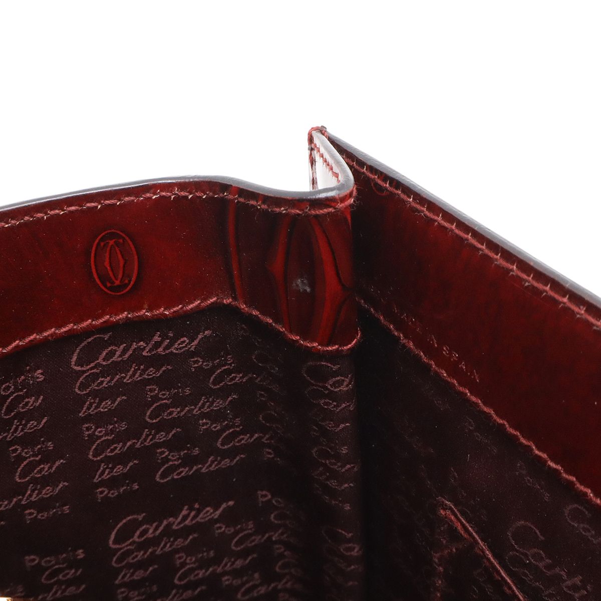 Cartier Happy Birthday Handbag Flap Bag Patent Calfskin Patent Leather Bordeaux — view 7