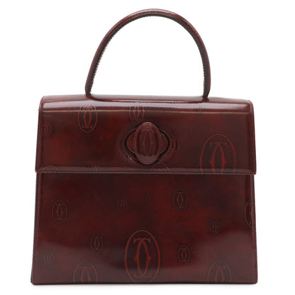 Cartier Happy Birthday Handbag Flap Bag Patent Calfskin Patent Leather Bordeaux