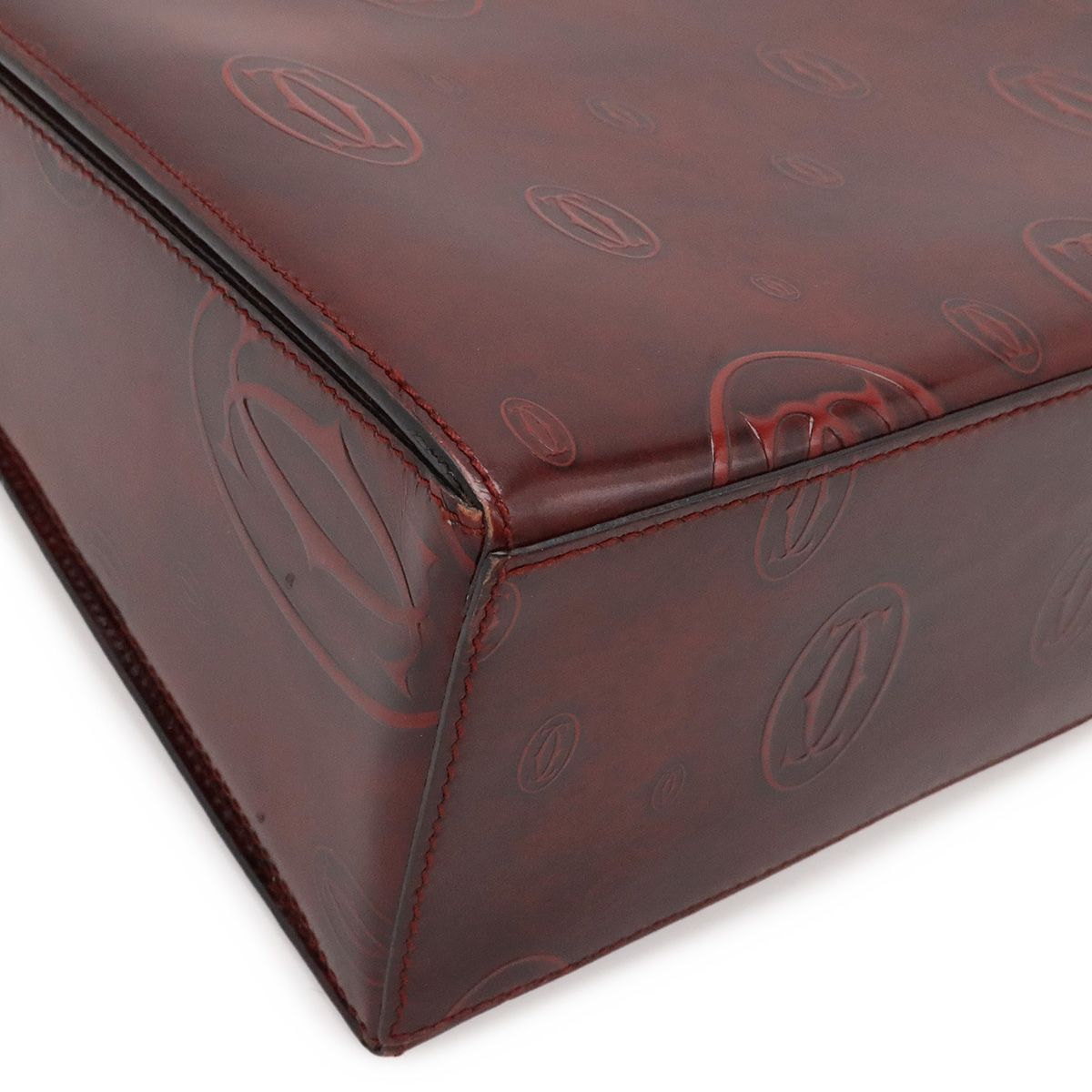Cartier Happy Birthday Handbag Flap Bag Patent Calfskin Patent Leather Bordeaux — view 3