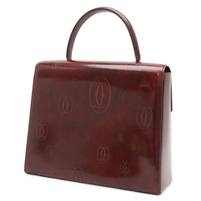 Cartier Happy Birthday Handbag Flap Bag Patent Calfskin Patent Leather Bordeaux — view 2