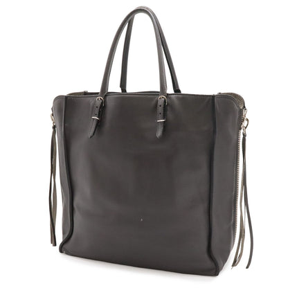 Balenciaga Paper Zip Around Tote Bag Leather Gray with Mirror — view 2
