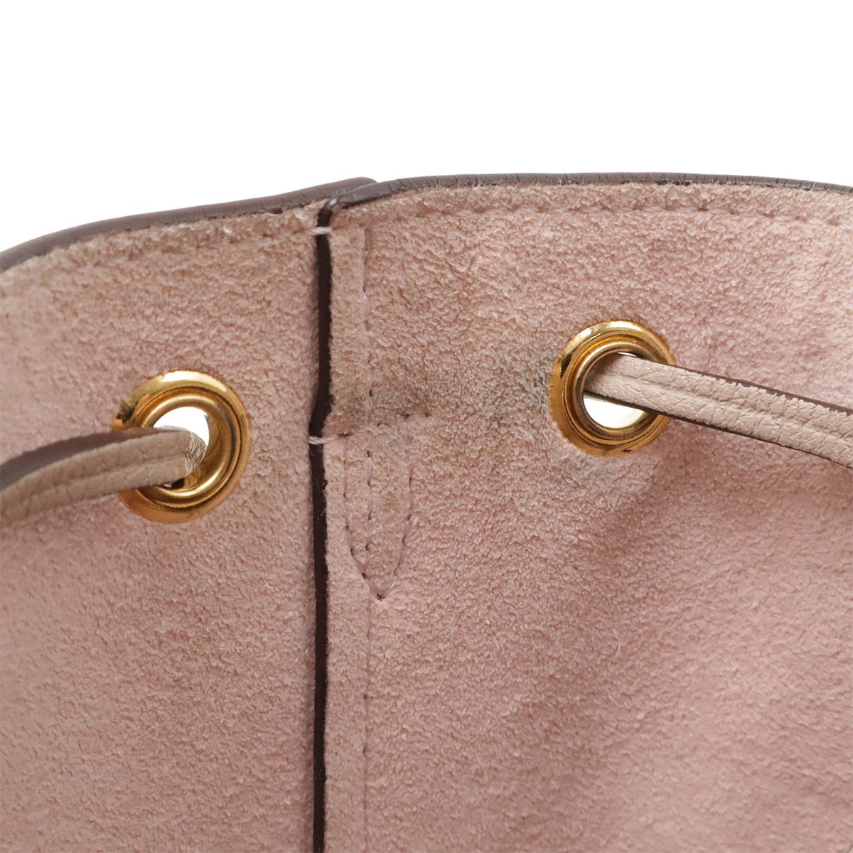 Louis Vuitton Nano Lockme Bucket Mini Shoulder Bag Drawstring Leather Beige Gold — view 8