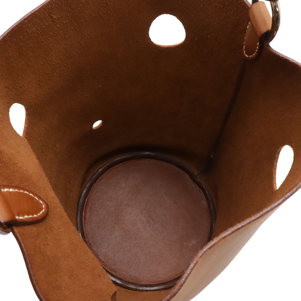 Hermes Manjoire PM Shoulder Bag Leather Brown Silver — view 7