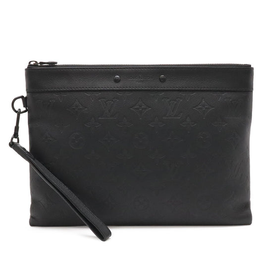 Louis Vuitton Monogram Shadow Pochette To Go Clutch Noir Black