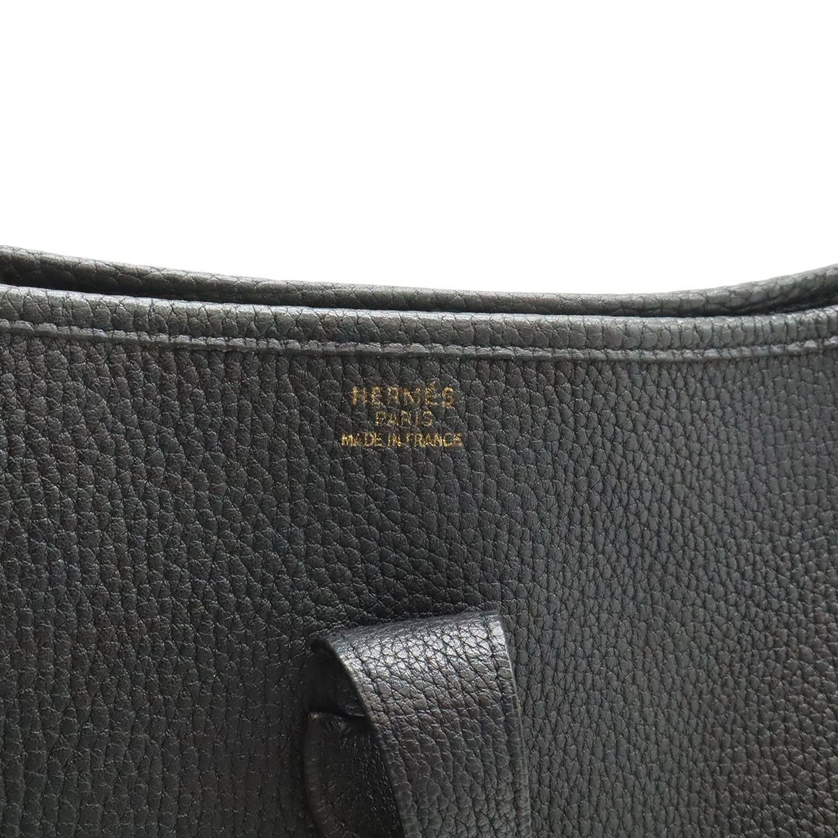 Hermes Evelyne I 1 GM Shoulder Bag Togo Leather Black Gold — view 8