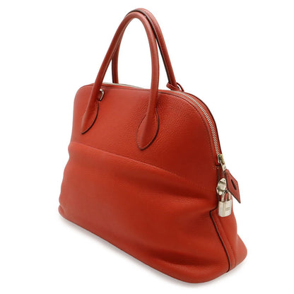 Hermes Bolide 35 Tote Bag Taurillon Clemence Leather Red Silver — view 2