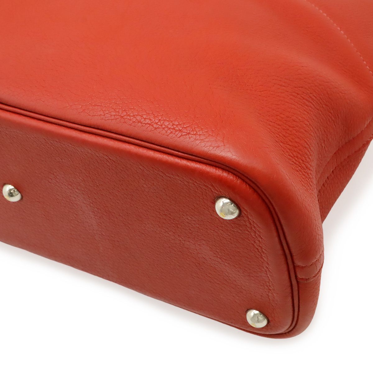 Hermes Bolide 35 Tote Bag Taurillon Clemence Leather Red Silver — view 3