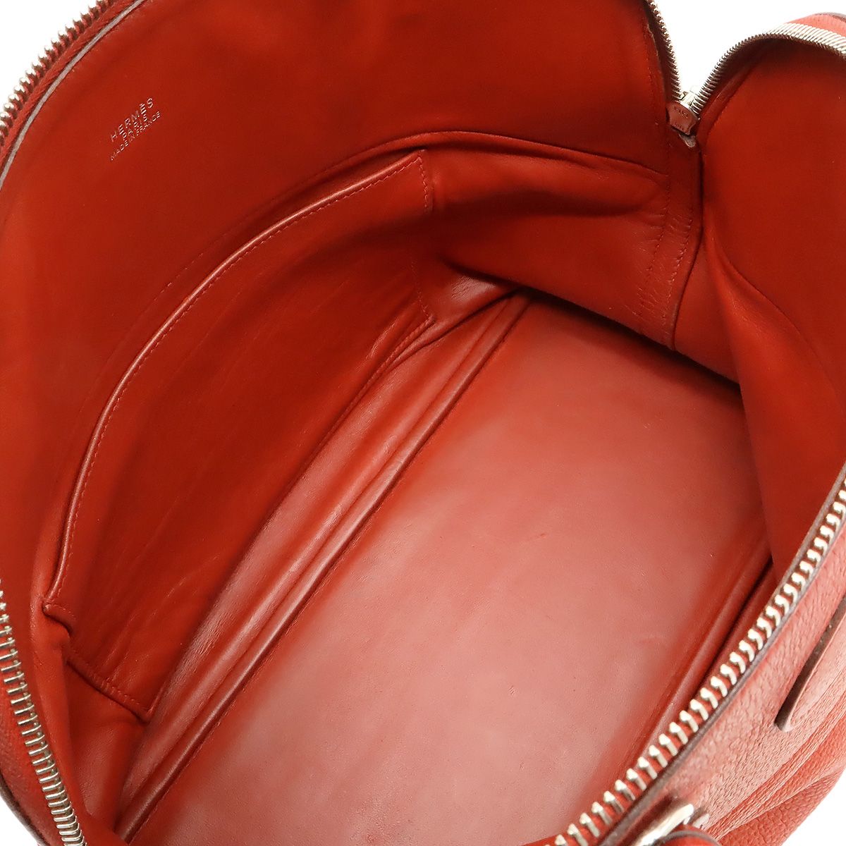 Hermes Bolide 35 Tote Bag Taurillon Clemence Leather Red Silver — view 6