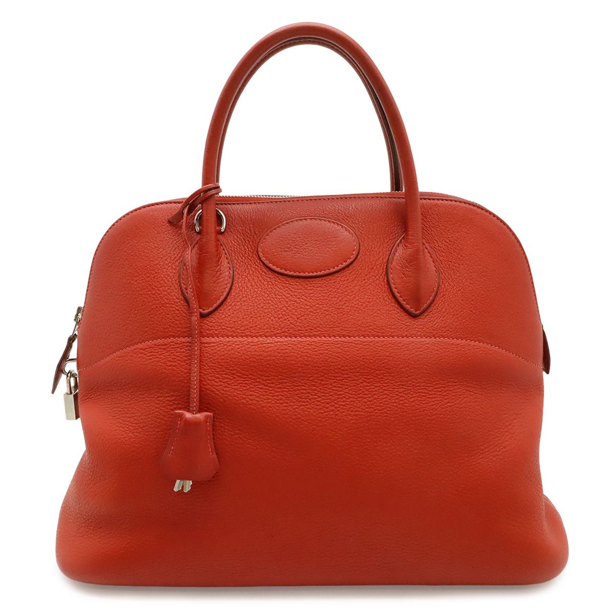 Hermes Bolide 35 Tote Bag Taurillon Clemence Leather Red Silver