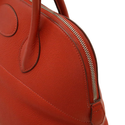 Hermes Bolide 35 Tote Bag Taurillon Clemence Leather Red Silver — view 7