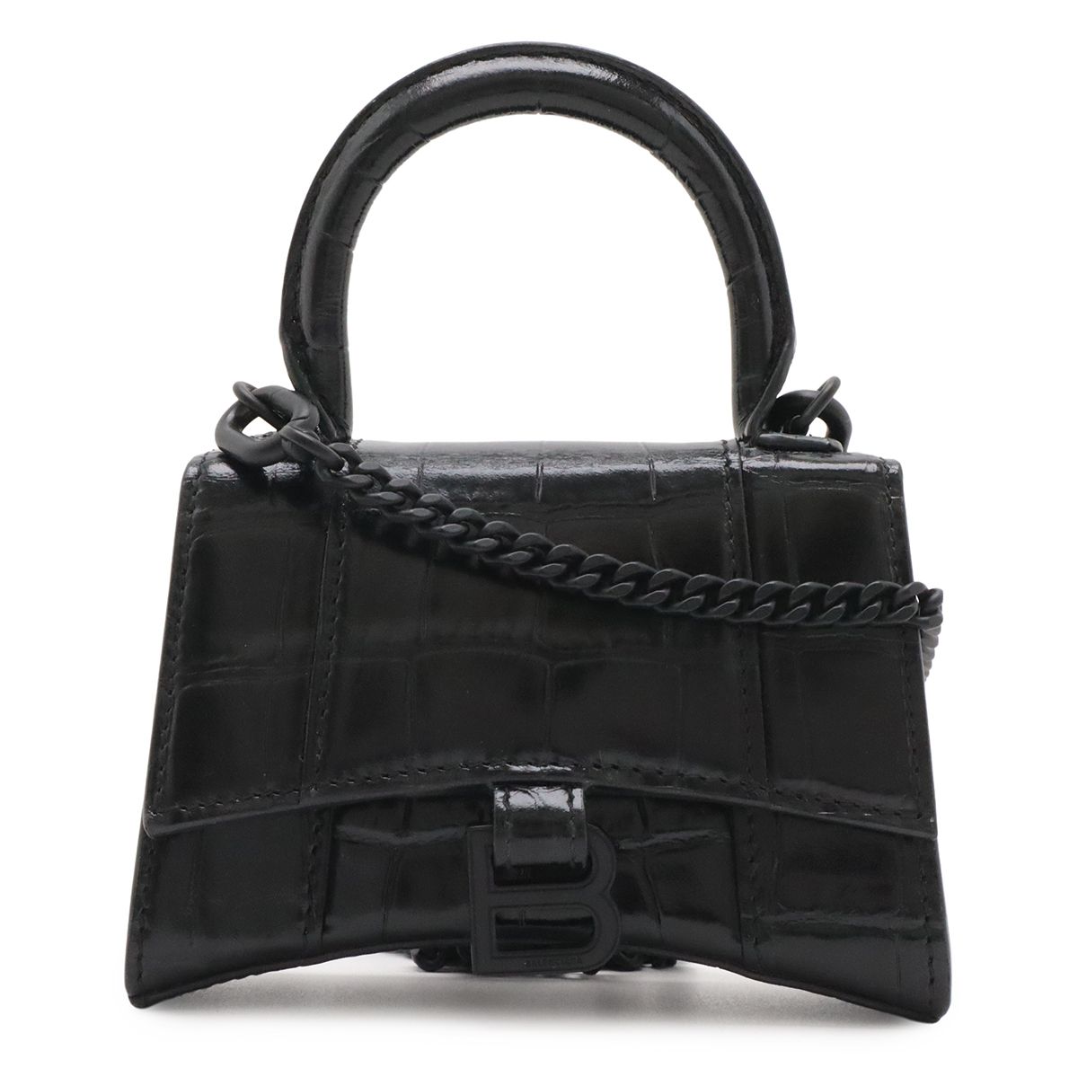 Balenciaga Hourglass Mini Bag 2-Way Chain Pochette Croco