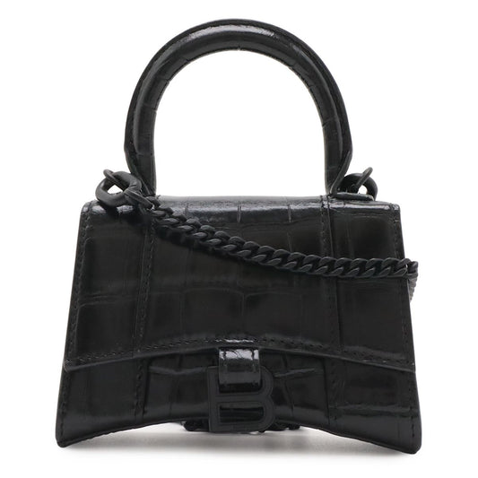 Balenciaga Hourglass Mini Bag 2-Way Chain Pochette Croco