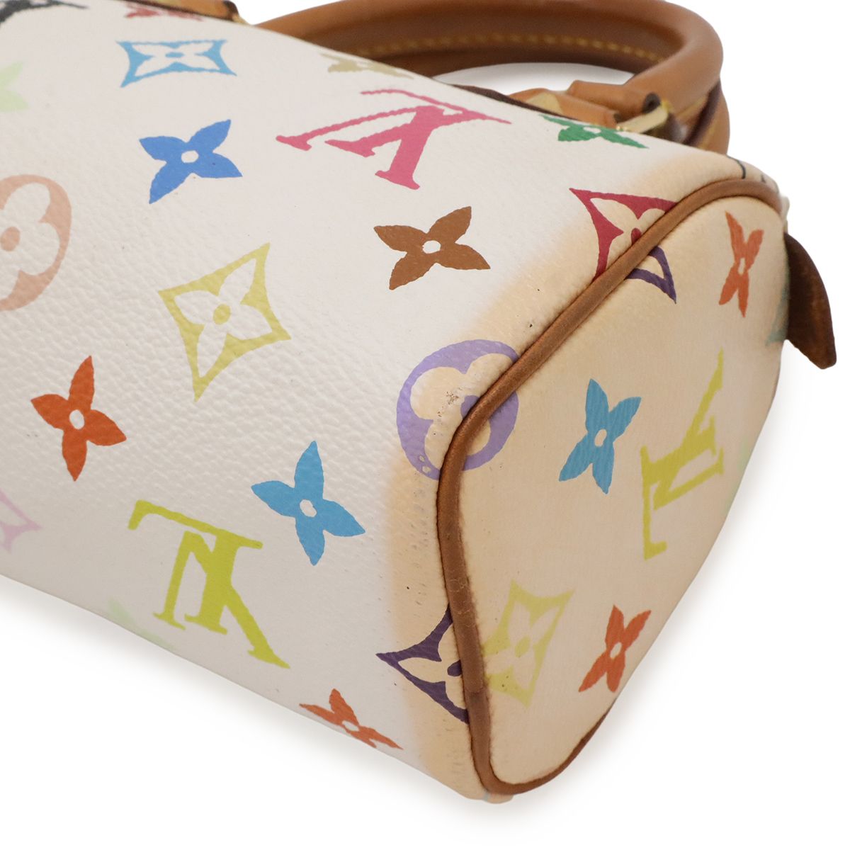 Louis Vuitton Monogram Multicolor Mini Speedy Mini Bag Pouch Blanc White — view 3