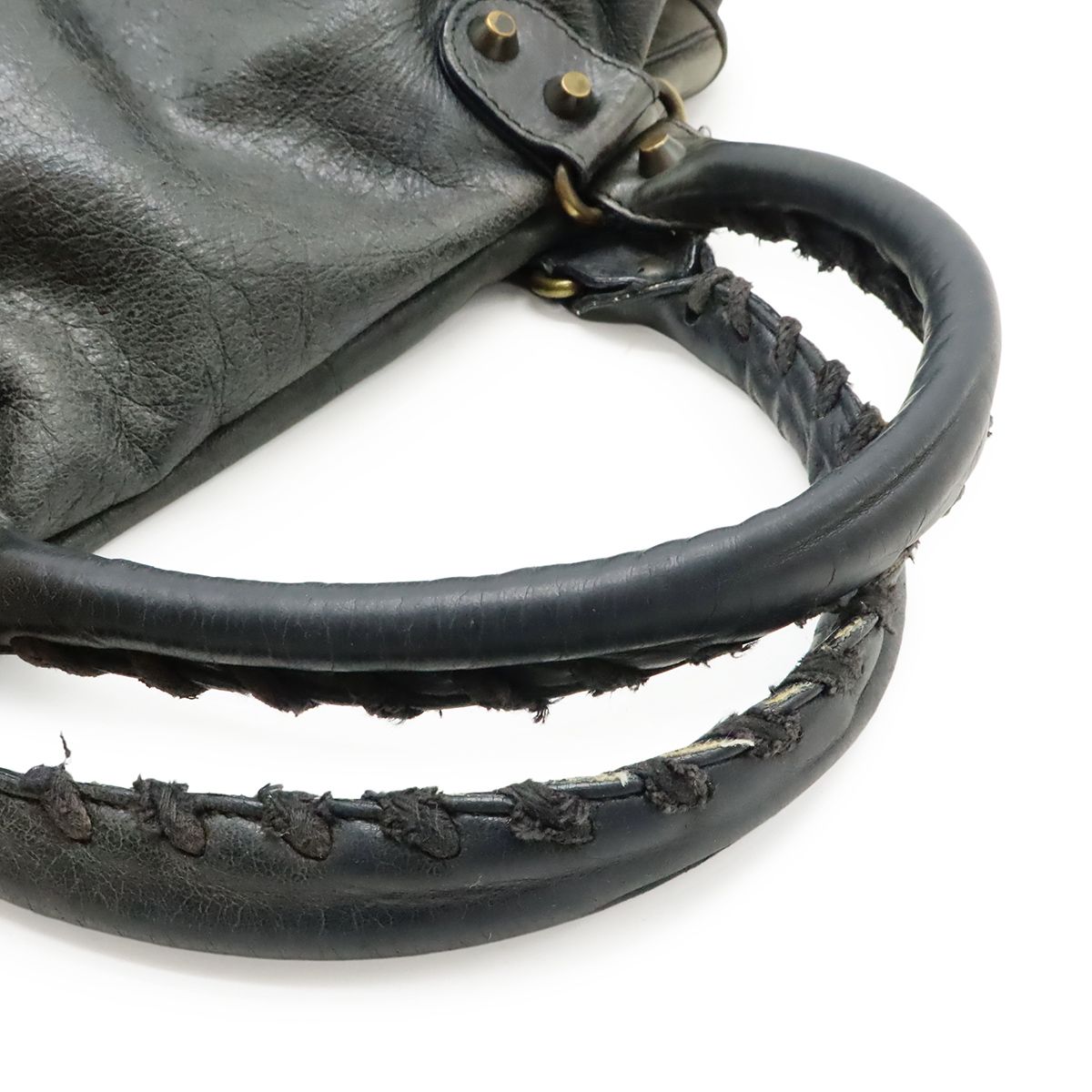 Balenciaga the Twig 2-Way Shoulder Bag Leather Dark Gray Mirror Included — view 5