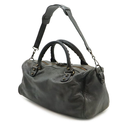 Balenciaga the Twig 2-Way Shoulder Bag Leather Dark Gray Mirror Included — view 2