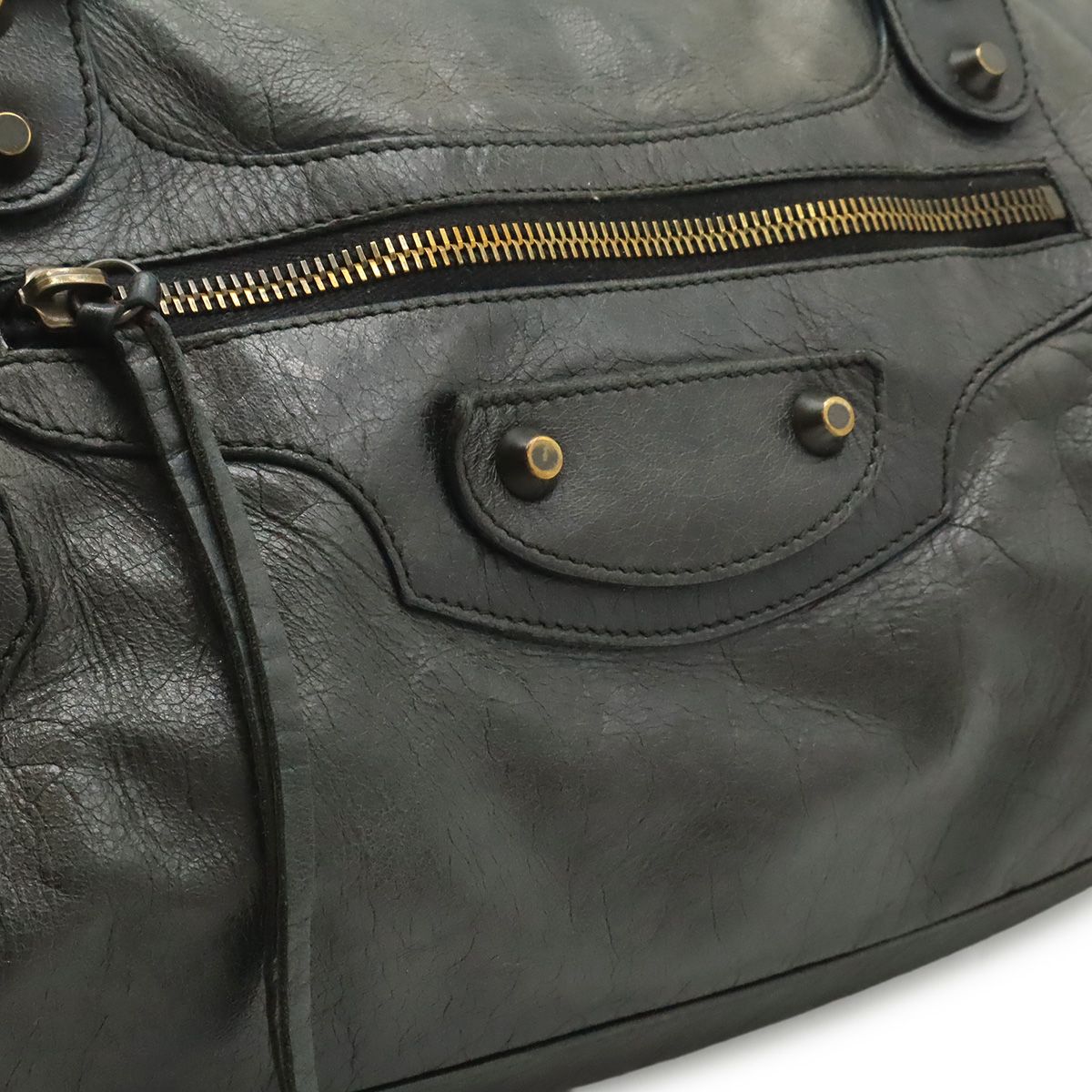 Balenciaga the Twig 2-Way Shoulder Bag Leather Dark Gray Mirror Included — view 8