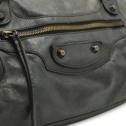 Balenciaga the Twig 2-Way Shoulder Bag Leather Dark Gray Mirror Included — view 8