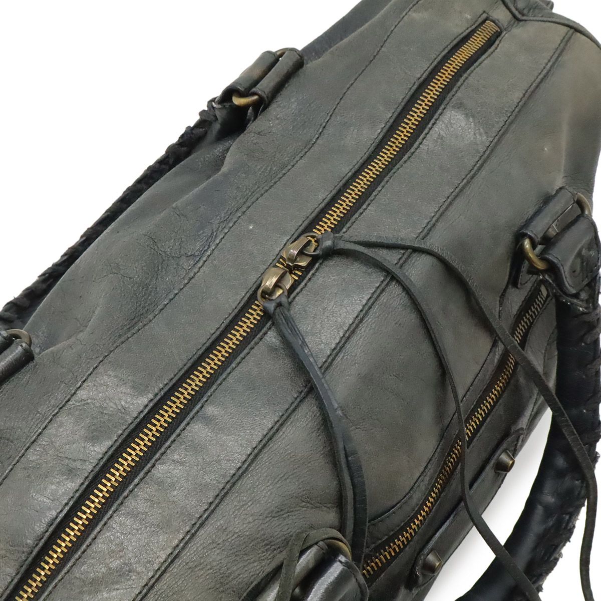 Balenciaga the Twig 2-Way Shoulder Bag Leather Dark Gray Mirror Included — view 6