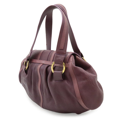 Bvlgari Shoulder Bag Leather Purple Gold — view 2