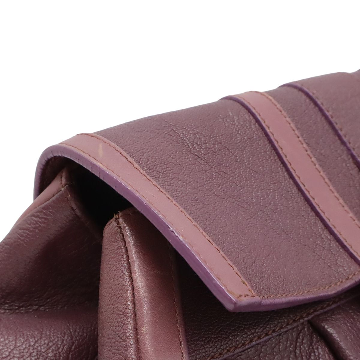 Bvlgari Shoulder Bag Leather Purple Gold — view 7