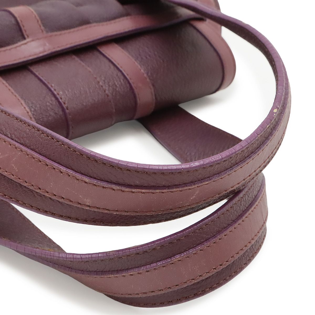 Bvlgari Shoulder Bag Leather Purple Gold — view 4