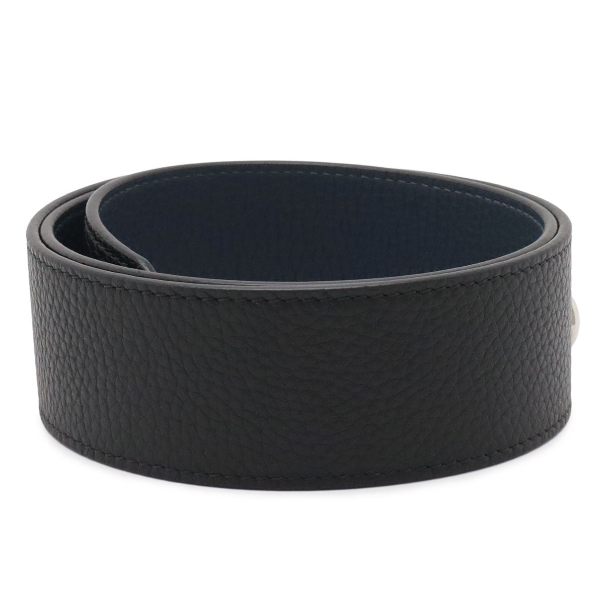 Louis Vuitton Shoulder Strap Rainbow Logo Taurillon Leather Black Navy Silver — view 2