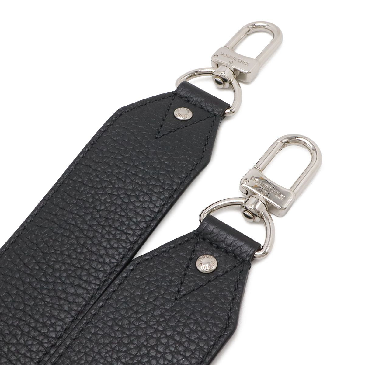 Louis Vuitton Shoulder Strap Rainbow Logo Taurillon Leather Black Navy Silver — view 3
