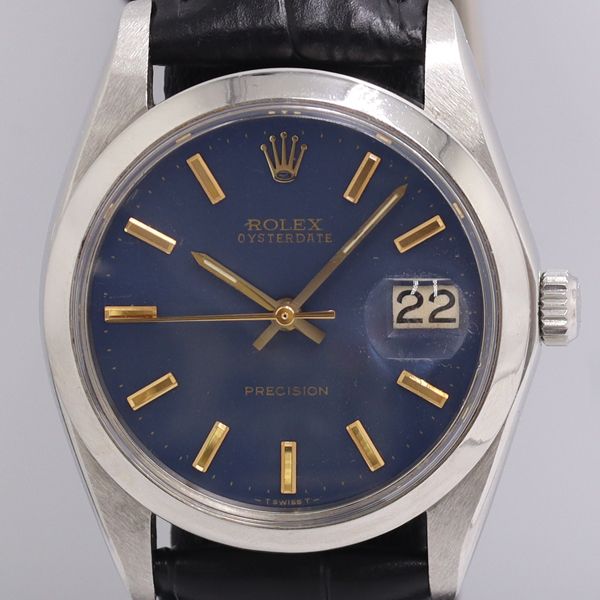Rolex Oyster Date Precision Hand Wound Navy Dial Watch