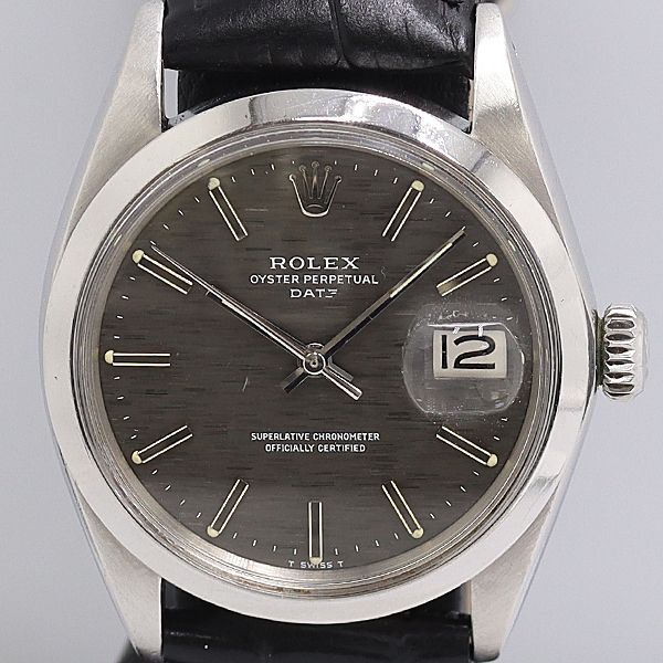 Rolex Oyster Perpetual Date Hand Wound Gray Dial Watch