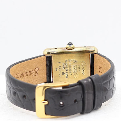 Cartier Must Tank SM Hand Wound Black Dial Watch — view 4