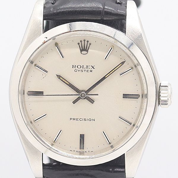 Rolex Oyster Precision Hand Wound Silver Dial Watch