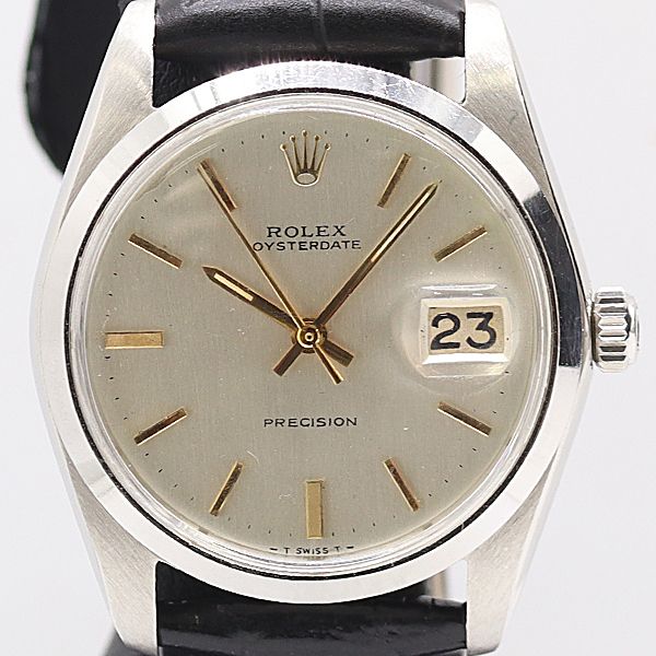 Rolex Oyster Date Precision Hand Wound Champagne Dial Watch