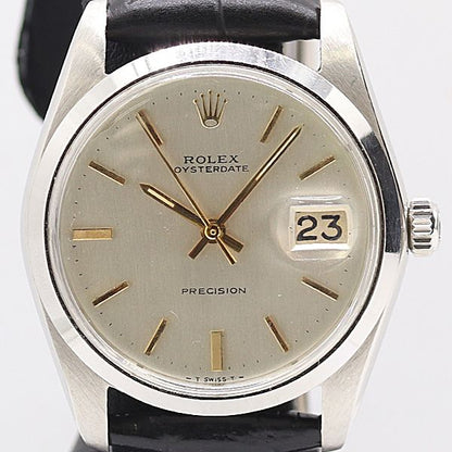 Rolex Oyster Date Precision Hand Wound Champagne Dial Watch